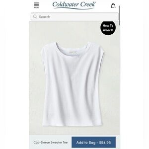 Coldwater Creek Women's Cap-Sleeve Sweater Tee